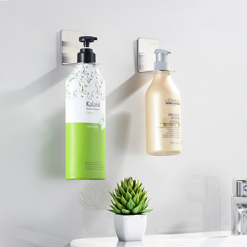 Hotel Wall-mounted Hand Soap Holder Shower Gel Rack Soap Dispenser 304 Stainless Steel No-drilling Cross-border Amazon