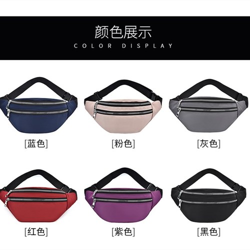 New sports waist bag for men and women, casual canvas shoulder crossbody bag, outdoor waterproof chest bag with printed logo