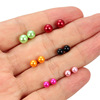 Plastic earrings from pearl, fashionable hypoallergenic black set, simple and elegant design, wholesale