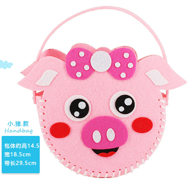 Tela no tejida de bricolaje para niños Bolsa no tejida hecha a mano de bricolaje Bolso no tejido de pasta de regalo de jardín de infantes