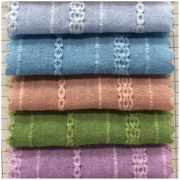 全棉提花衬衣面料 砂洗棉布链条纹上衣连衣裙纱罗日韩条子LOLITA