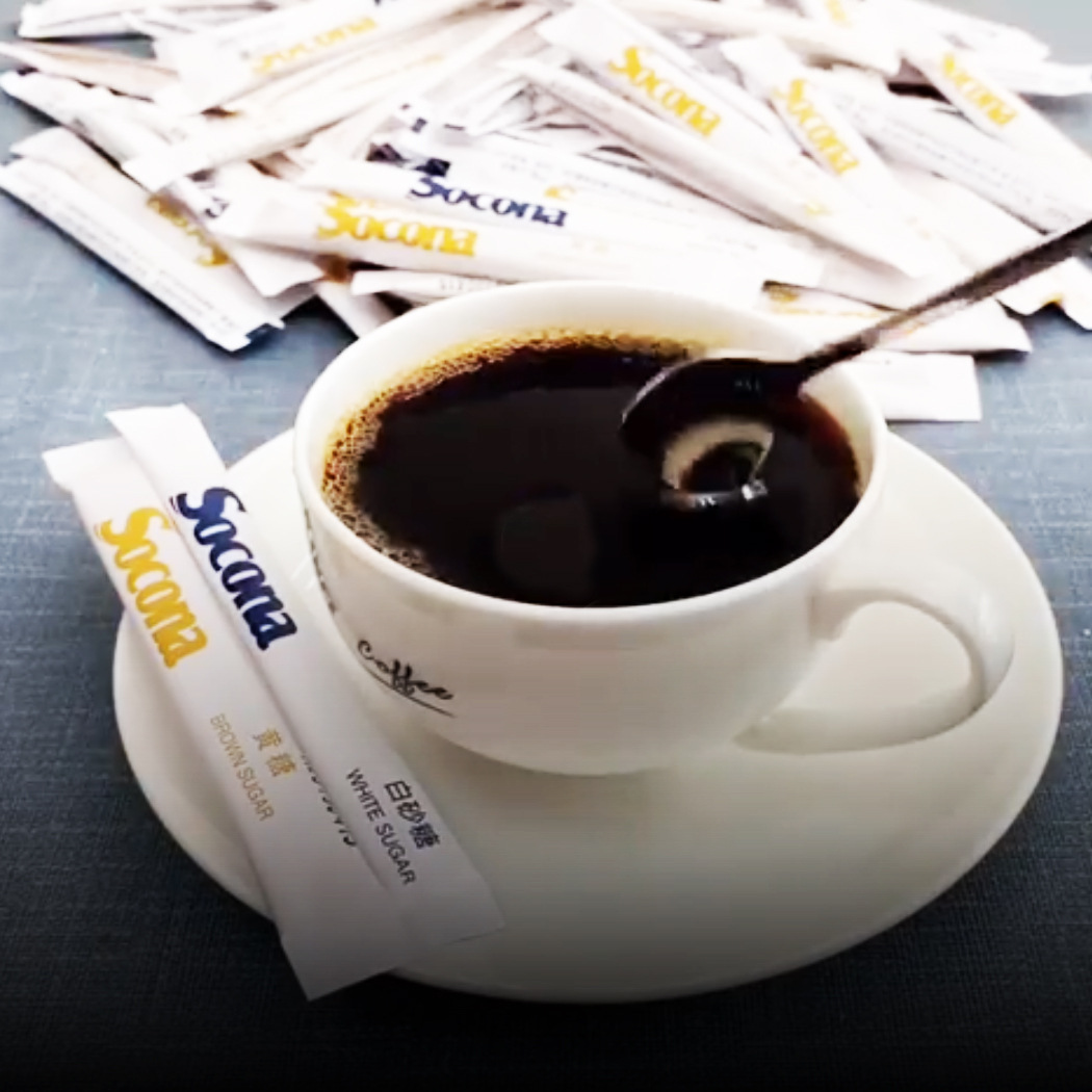 Socona赤砂糖咖啡伴侣金黄糖包奶包咖啡奶茶专用调糖5g*100小包装