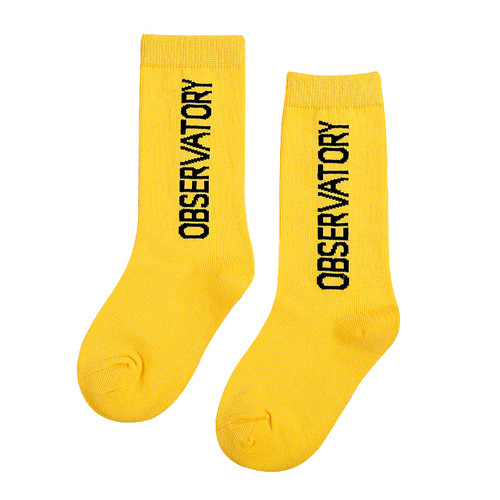 Children's tall socks cute spring and autumn baby football socks pure cotton long socks for boys and girls tall dumpling socks letter socks