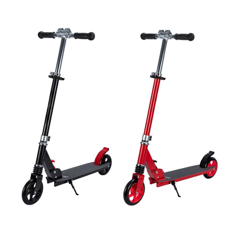 Two-wheeled pedal student scooter aluminum alloy foldable scooter Pu-wheeled scooter stepping into e-commerce