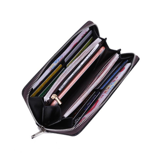 Wholesale checkered mobile phone large capacity multi-fold multi-card slot zipper clutch bag ID card wallet