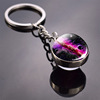 Space glossy spherical keychain, wholesale