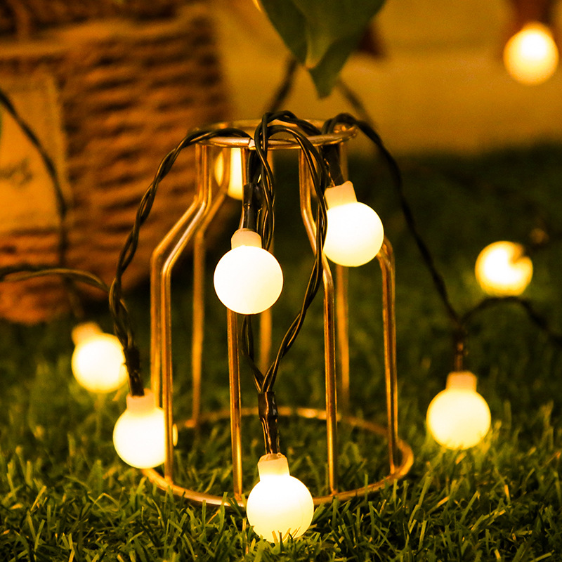 Lámpara solar LED Lámpara de estrella de cadena Lámpara de estrella ins Lámpara de color pequeña Lámpara de decoración de vacaciones de Navidad Lámpara de ambiente de campamento impermeable al aire libre