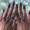 Retro accessory, ring, set, European style, suitable for import, with gem