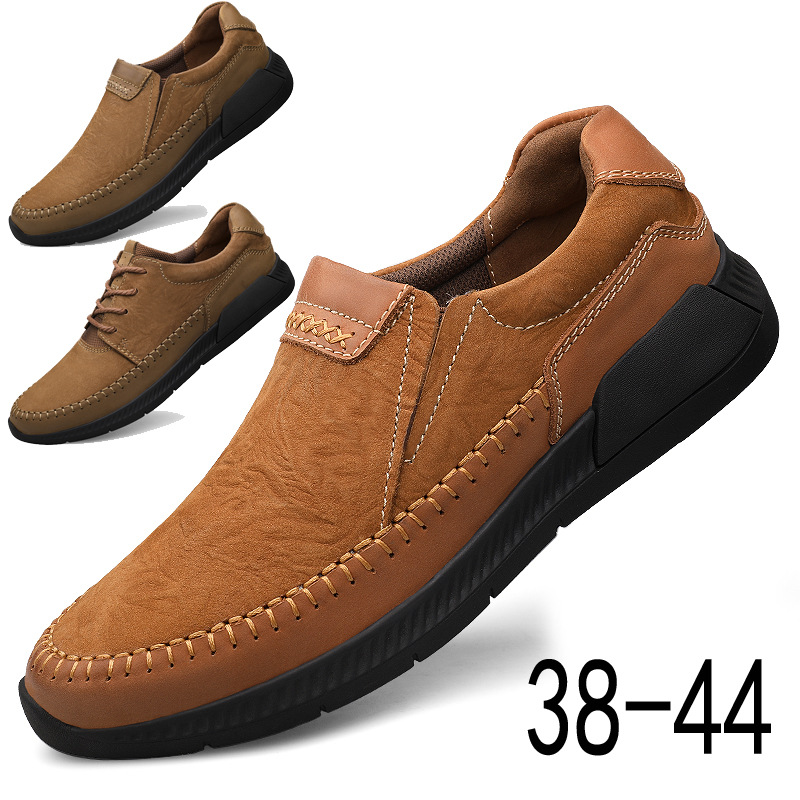 Herrenschuhe, matte Freizeitschuhe aus Leder, Retro-Schuhe, Slipper_voghion.com
