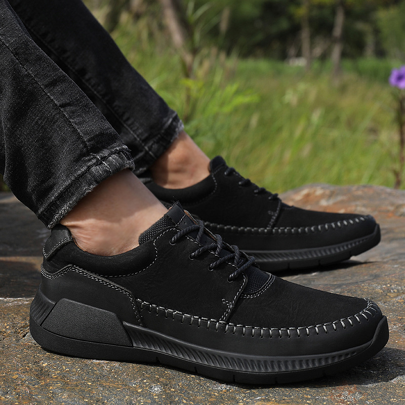 Herrenschuhe, matte Freizeitschuhe aus Leder, Retro-Schuhe, Slipper_voghion.com