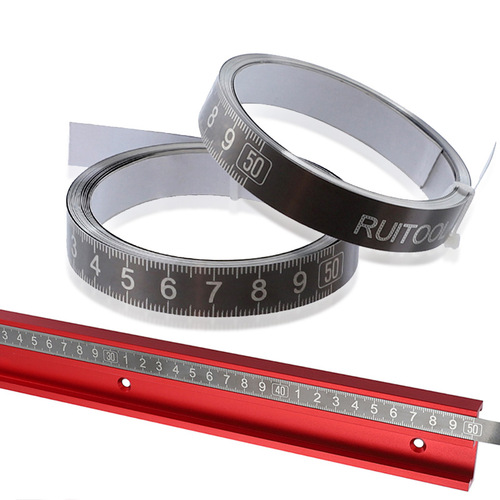 Stainless steel sticky scale high precision woodworking guide rail self-adhesive ruler tape measure flat ruler with glue metal ruler