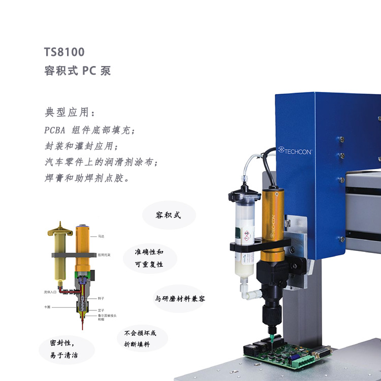 高精密PC泵螺杆阀TS8100系列TS8100-100点胶阀