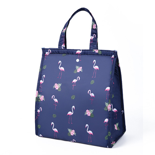 Cross-border portable lunch bag, foldable portable lunch box storage bag, simple flat lunch box bag with rice for work