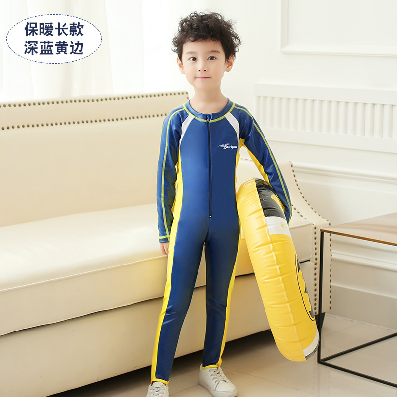 2025年新作 子供用水着 控えめなワンピース型半袖水着 男女兼用 水泳服 ダイビングスーツ 日焼け止め服|undefined