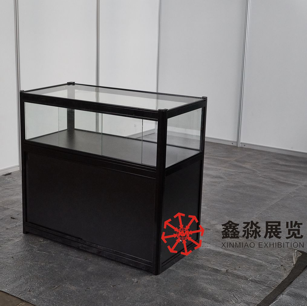展览折叠玻璃展柜 铝合金折叠黑色展示柜 珠宝铝制折叠柜生产厂家