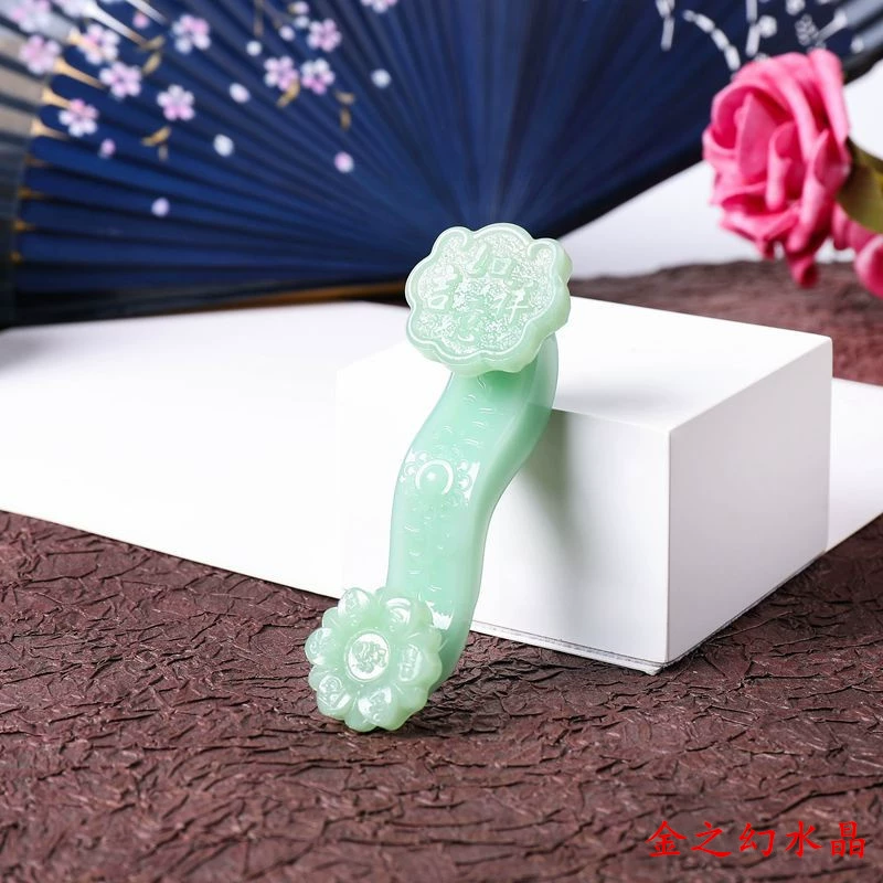 Ruyi crystal glass Ruyi decorations housewarming new home gifts home living room crafts jade Ruyi decorations