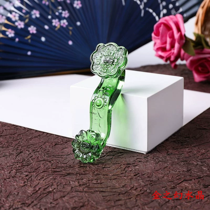 Ruyi crystal glass Ruyi decorations housewarming new home gifts home living room crafts jade Ruyi decorations