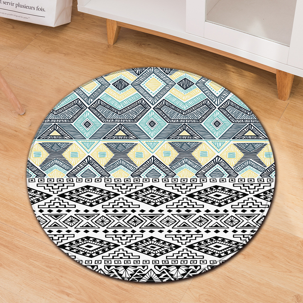 Famoso estilo familiar alfombra redonda silla de la computadora cojín silla de oficina alfombra de piso estera de la puerta estera del pie fábrica directa de una sola pieza entrega 1