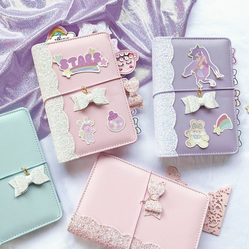 Internet celebrity fairy macaron notebook set sequin creative diary cute girl heart notebook
