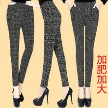 春秋季加肥加大中老年女装 复古青花瓷打底裤大花弹力美体裤批发