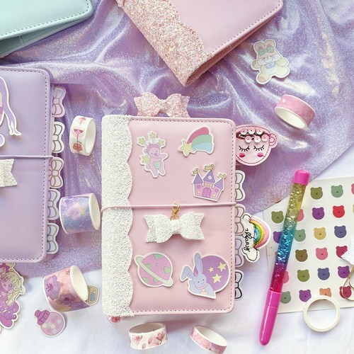 Internet celebrity fairy macaron notebook set sequin creative diary cute girl heart notebook