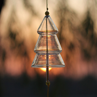 Japanese-style cartoon wind chime transparent glass wind chime painted wind chime holiday indoor and outdoor ornaments