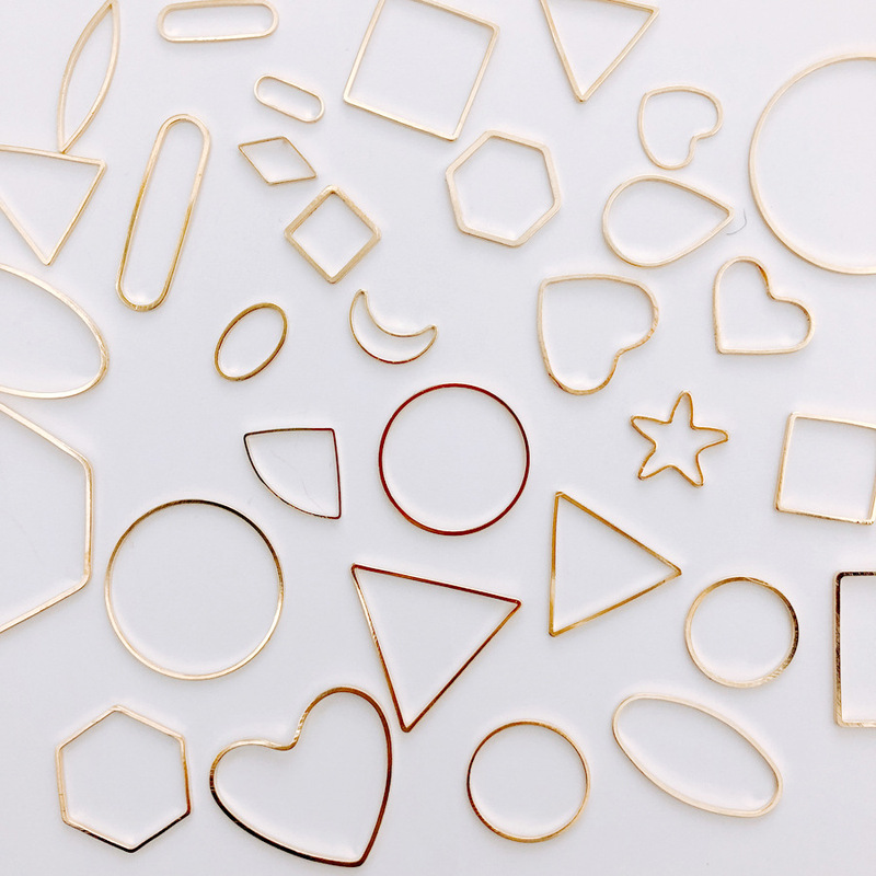 DIY alloy electroplating accessories wholesale personality K gold triangle round geometric figure earrings basic accessories earrings DIY alloy electroplating accessories wholesale personality K gold triangle round geometric figure earrings basic accessories earrings