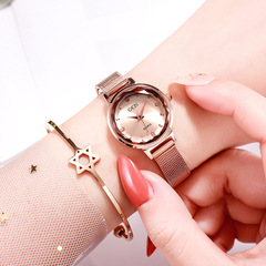 New Style Brand Women's Watch, Waterproof Mesh Band, Korean-style Trendy for Office Workers, Stainless Steel Strap, Fashionable Timepiece for Middle School Students