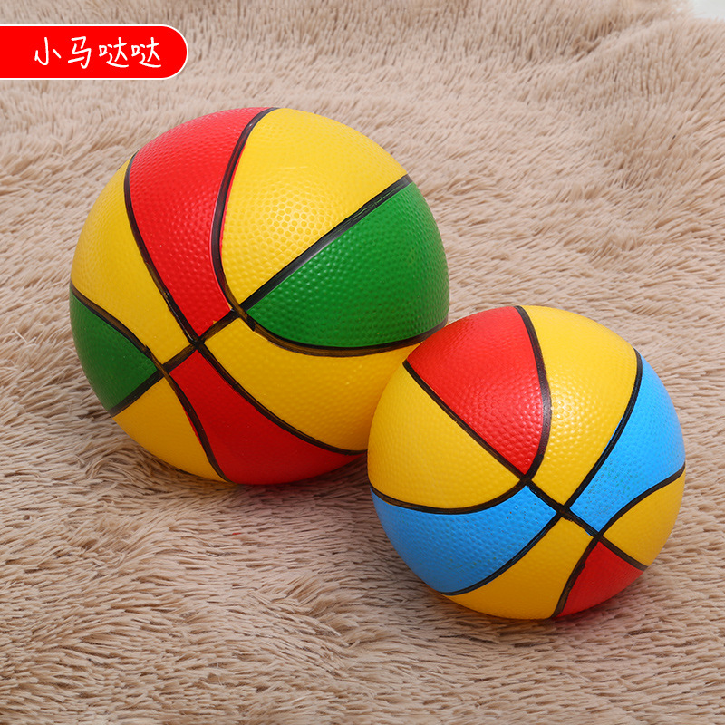 货源供应8寸PVC彩色篮球儿童手拍玩具幼儿园小皮球批发五彩