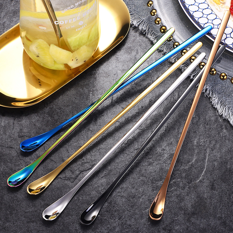 304 Stainless Steel Mixing Spoon Long Handle Coffee Spoon Dessert Spoon Creative Ice Spoon Honey Spoon Milk Tea Bar Spoon 304 Stainless Steel Mixing Spoon Long Handle Coffee Spoon Dessert Spoon Creative Ice Spoon Honey Spoon Milk Tea Bar Spoon
