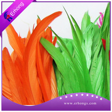 公鸡尾毛20-25-30-35-40-45cm脱色彩色鸡毛布边布带头饰舞台服装