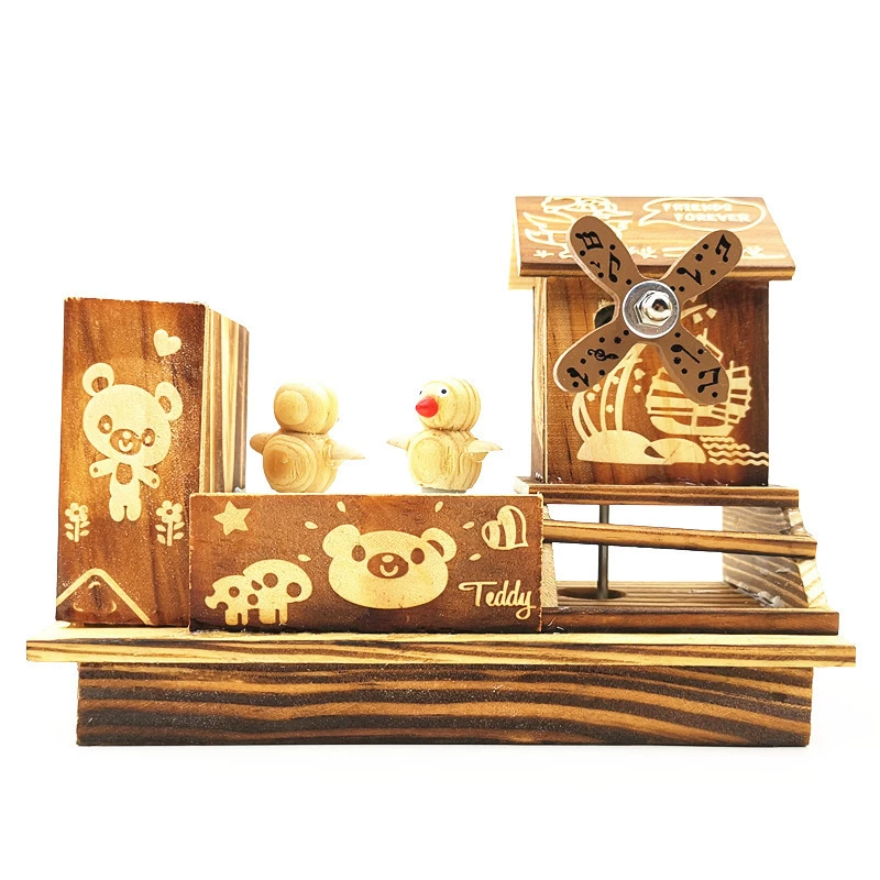 Деревянная танцующая музыкальная ветряная мельница игрушка, Resin декор, прямые продажи от завода