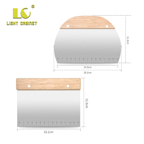 面粉团切刀木柄带刻度奶 切面刀不锈钢单面切印logo烘焙工具