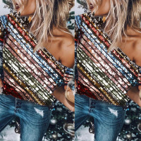 K8879 tại chỗ! Yama Châu Âu và Mỹ Sequins màu với áo lót bên trong