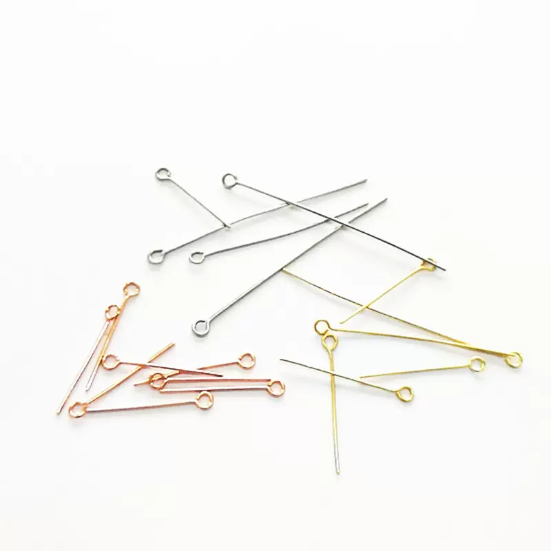 0.6线不锈钢9字针镀金 串珠饰品配件 DIY饰品配件 不锈钢配件