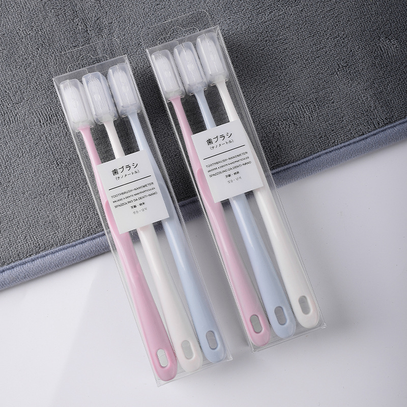 Microbusiness Nano Same-style Macaron Same-style Unprinted Same-style Ceramic Color Handle Toothbrush Japanese-style 3-pack Adult Toothbrush Microbusiness Nano Same-style Macaron Same-style Unprinted Same-style Ceramic Color Handle Toothbrush Japanese-style 3-pack Adult Toothbrush