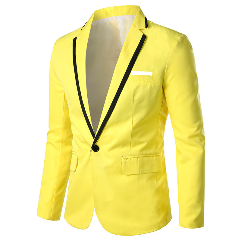 Spring and Autumn Foreign Trade Men's Slim Fit One Button Lapel Multicolor Suit Jacket Men's Large Size Business Casual Suit