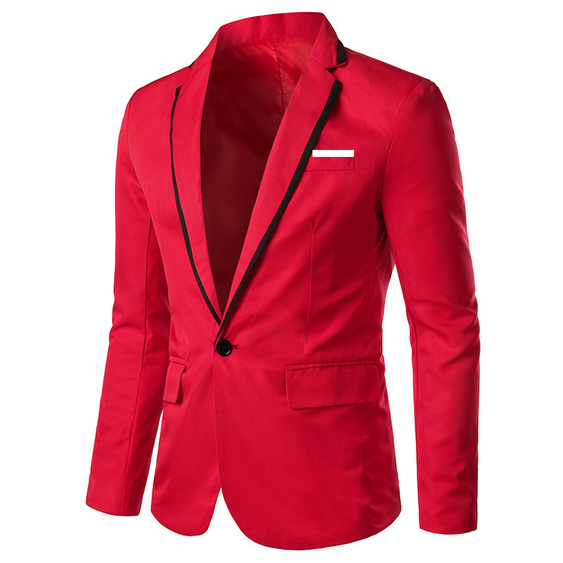Spring and Autumn Foreign Trade Men's Slim Fit One Button Lapel Multicolor Suit Jacket Men's Large Size Business Casual Suit