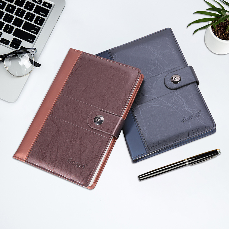 공장 도매 창조적 인 문구 두꺼운 비즈니스 노트북 로고 청동 메모장 사무실 문구 세트 선물 상자