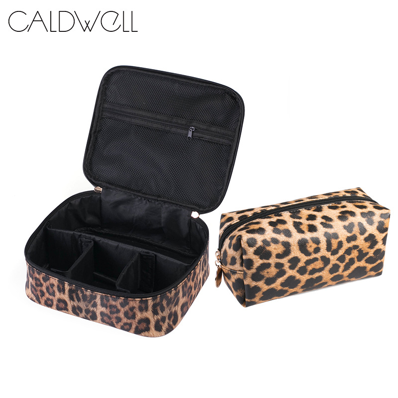Transfronterizo en stock retro leopardo estampado PU bolsa de cosméticos de viaje multi-funcional bolsa de lavado a prueba de agua nueva bolsa de almacenamiento de gran capacidad
