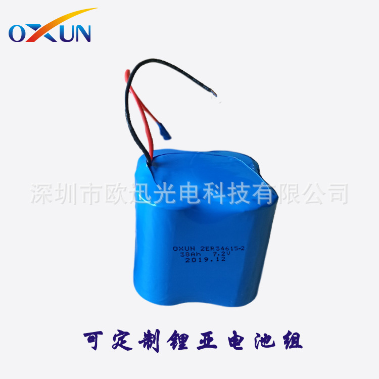锂亚电池组ER34615 电池组 7.2V 38000mAh 传感器 物联专用电池组