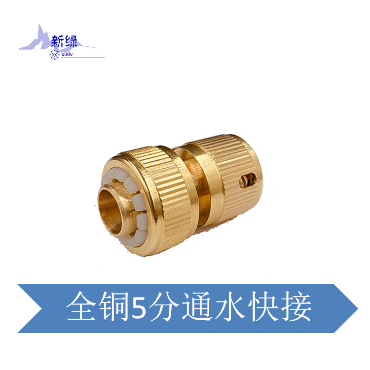全铜5分通水快接 高压洗车水枪水管PVC软管快速接头园林五金工具