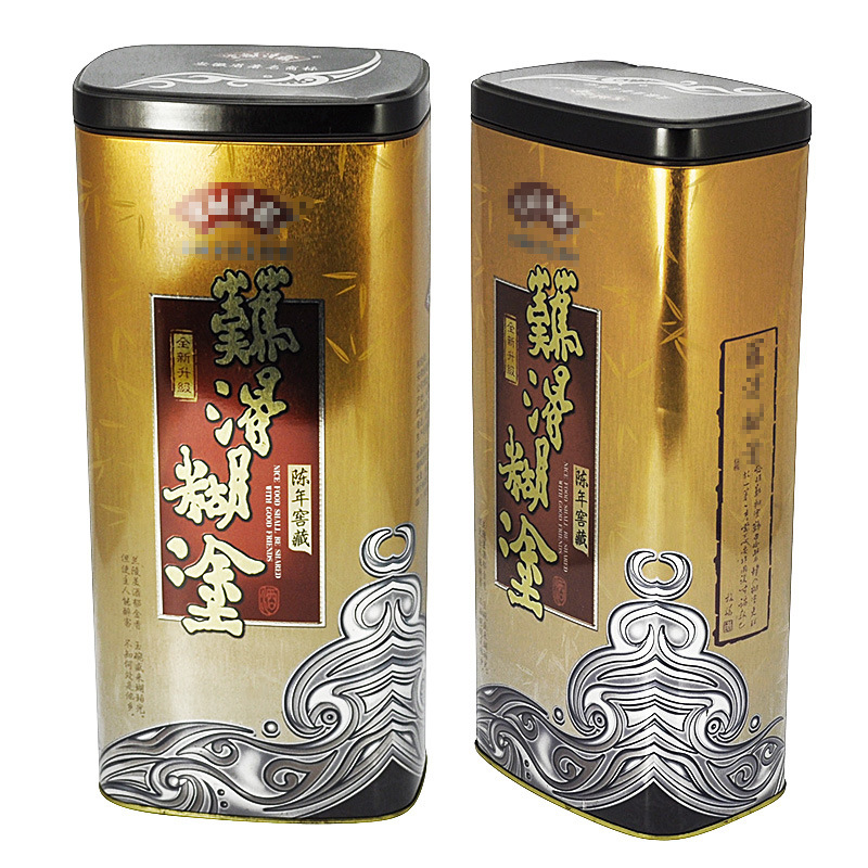 专注马口铁盒生产厂家定zhi八角橙色白酒罐包装铁盒恒华酒盒