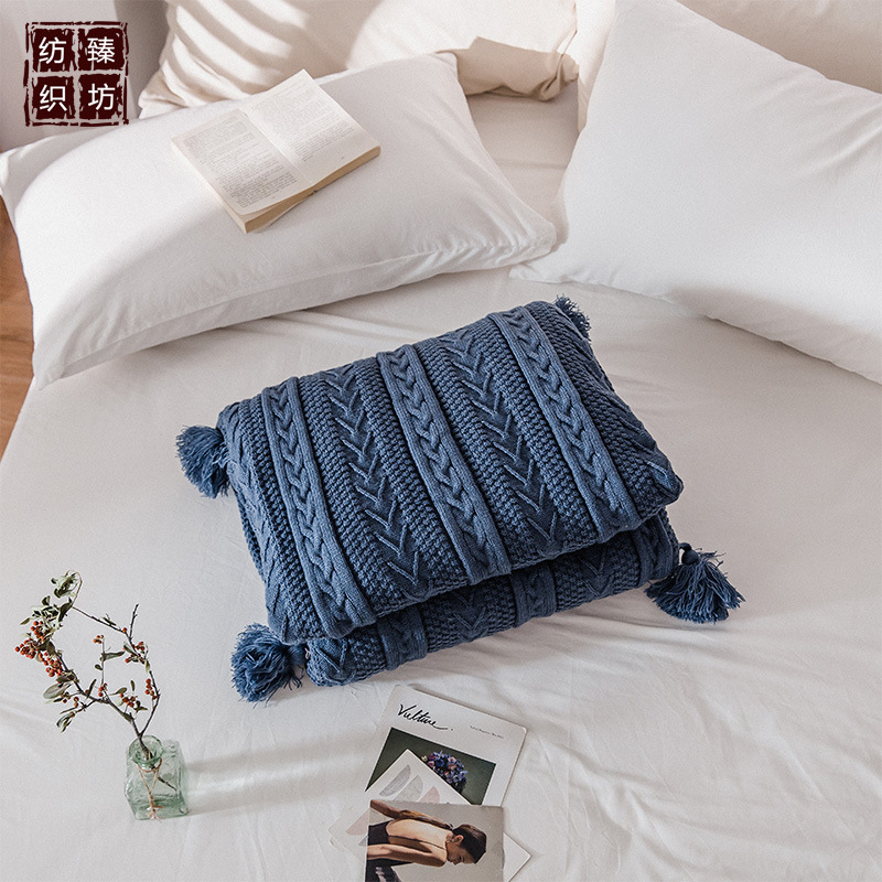 Nuevo otoño y el invierno de lana forrada de lana de punto manta de la borla casa suave juego de cama manta de ventas directas de fábrica