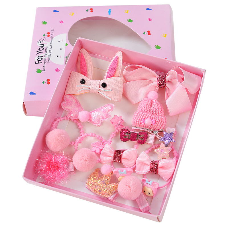 Día del niño princesa horquilla bebé tocado accesorios para el cabello femenino horquilla para niños conjunto de 18 piezas traje exquisito al por mayor