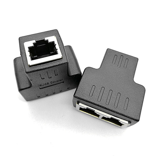 RJ45 network T-junction, network cable splitter, 8P8C computer network cable extender adapter