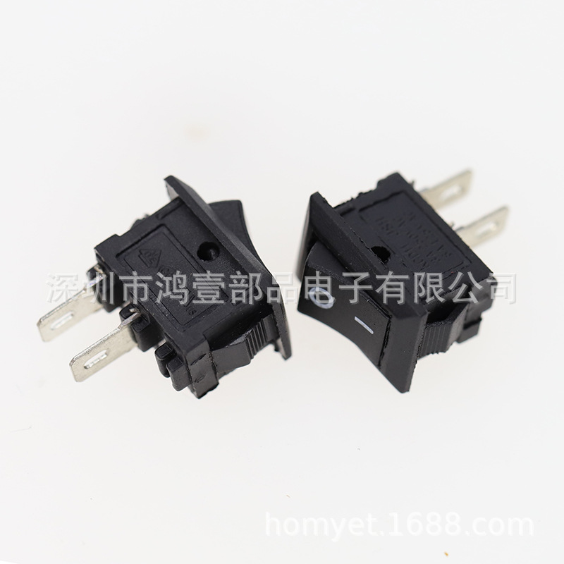 KCD11船型翘班开关 2档直脚插件2P电源开关10*15MM船型开关