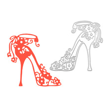 temu贴标碳钢刀模儿童DIY压花刀模切割模版高跟鞋刀模