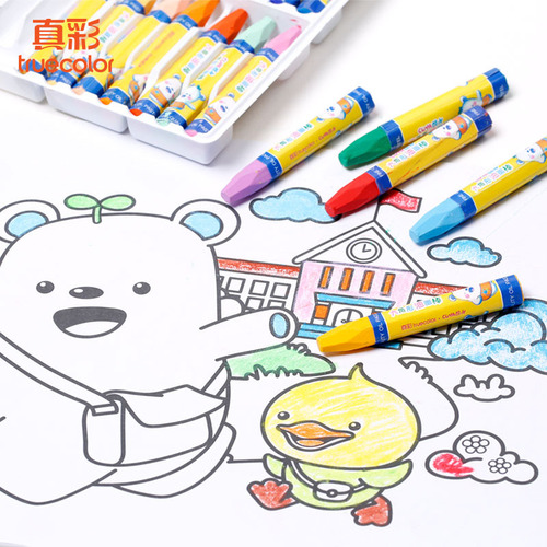 True color 24-color oil pastels for children and young children painting color pens students art painting crayons easy to color oil pastels
