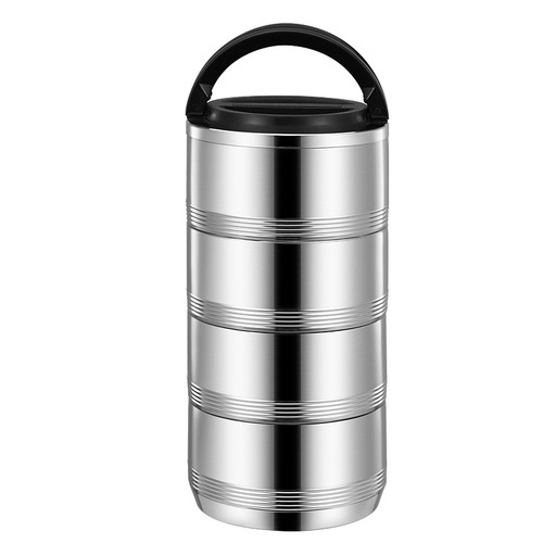 Thickened 304 stainless steel lunch box, multi-layer screw-top insulated lunch box, insulated pot, screw-top food grid, basket, rice bucket
